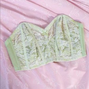 Vintage green bustier bra XL